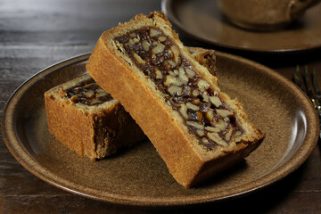 Engadine walnut cake on coffee table