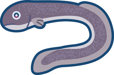 かわいいオオウナギのイラスト