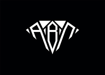 Modern letter A B N diamond shape logo And initial monogram A B N letter logo vector template