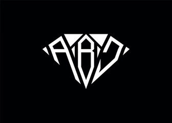 Modern letter A B J diamond shape logo And initial monogram A B J letter logo vector template.