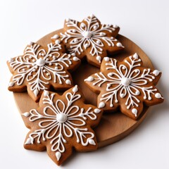 Festive Christmas cookies on a white background, ai generated