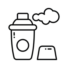 A handcrafted icon of snow spray, isolated on white background