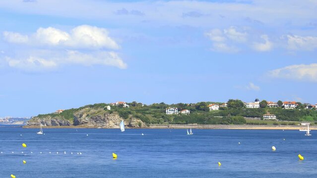 Panorama of the Pointe Sainte-Barbe and the atlantic ocean in Saint-Jean-de-Luz, France