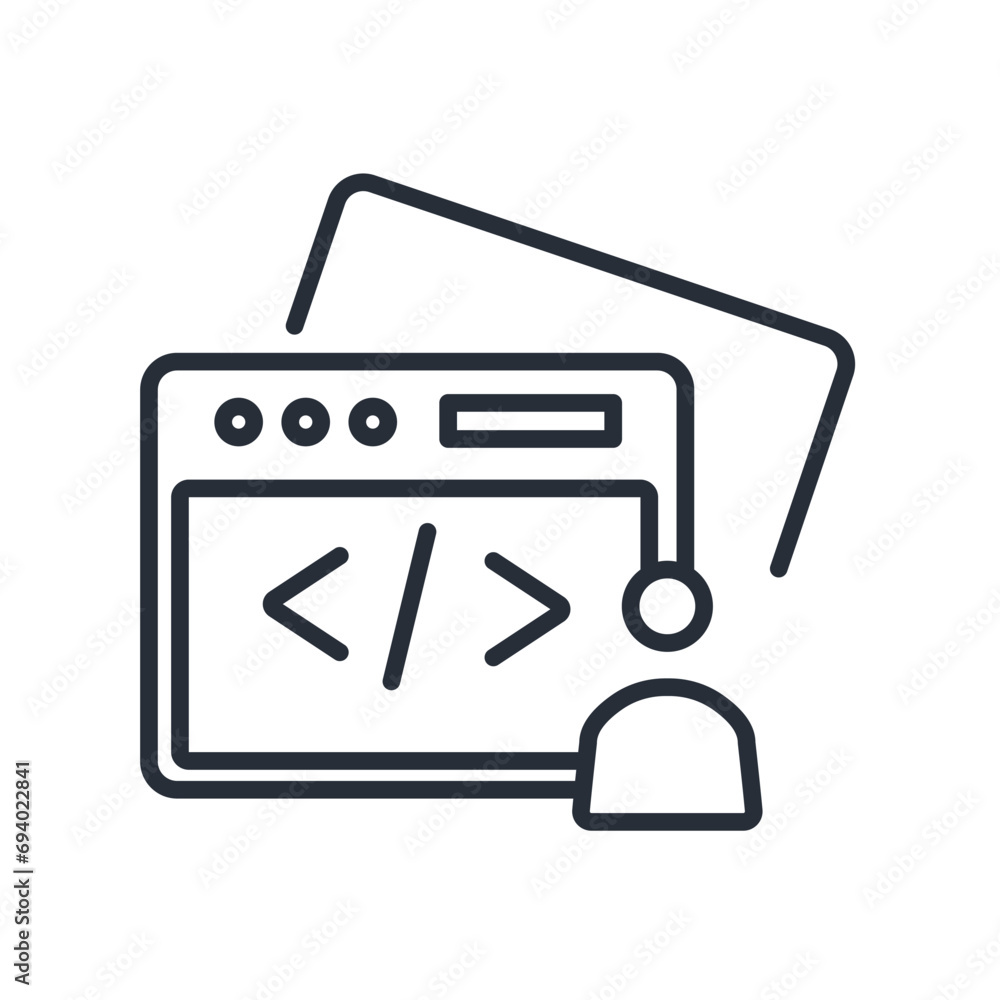 Aufkleber developer icon. vector.editable stroke.linear style sign for use web design,logo.symbol illustration