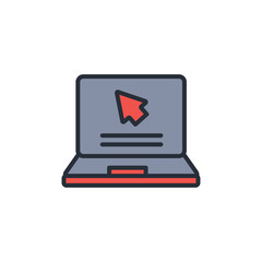 laptop icon. vector.Editable stroke.linear style sign for use web design,logo.Symbol illustration.