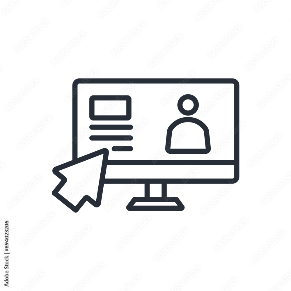 Poster user interface icon. vector.editable stroke.linear style sign for use web design,logo.symbol illustr