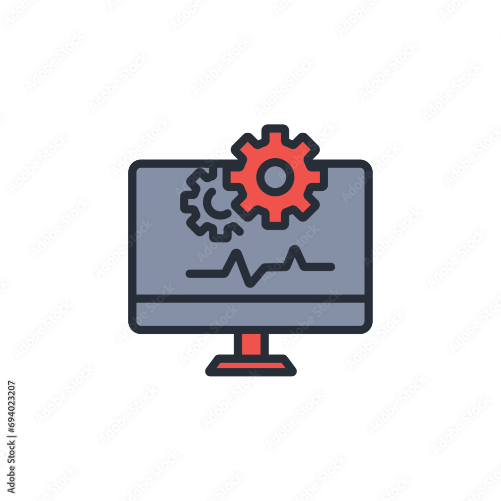 Poster software icon. vector.editable stroke.linear style sign for use web design,logo.symbol illustration.