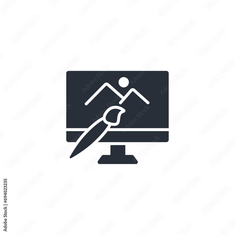 Poster web design icon. vector.editable stroke.linear style sign for use web design,logo.symbol illustratio