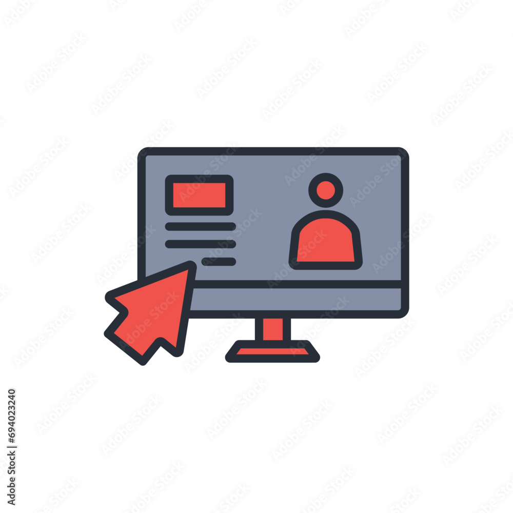 Poster user interface icon. vector.editable stroke.linear style sign for use web design,logo.symbol illustr