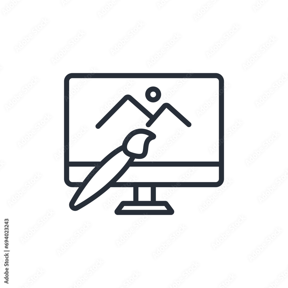 Poster web design icon. vector.editable stroke.linear style sign for use web design,logo.symbol illustratio