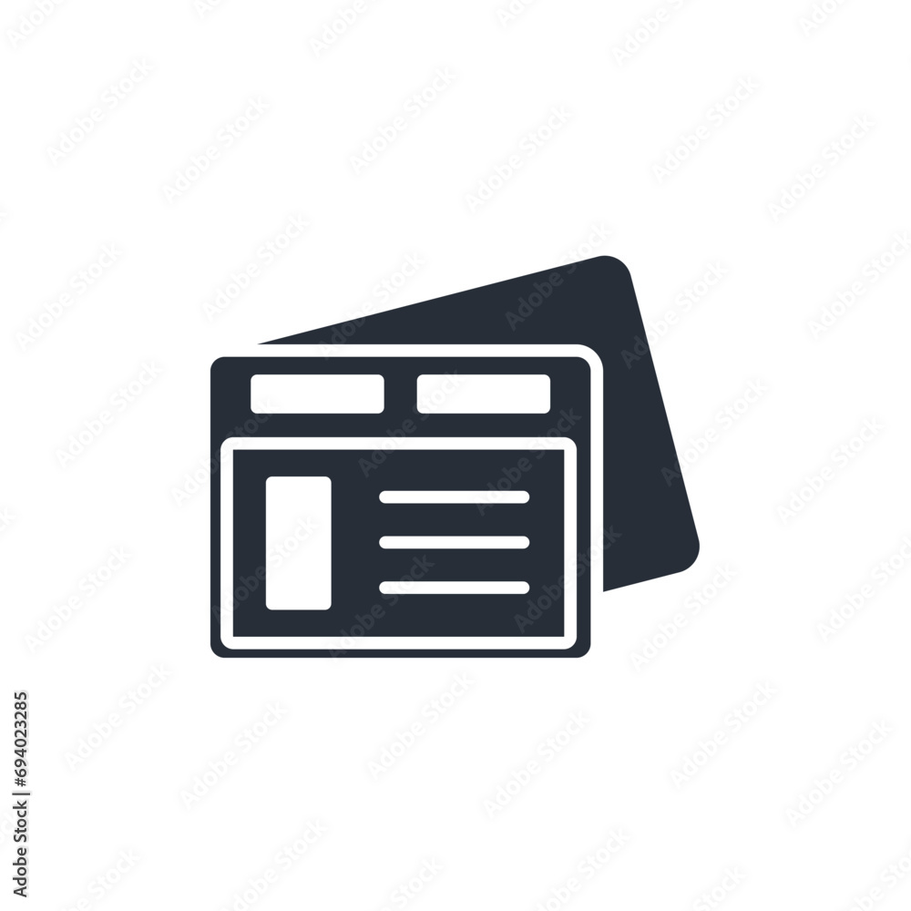 Poster website icon. vector.editable stroke.linear style sign for use web design,logo.symbol illustration.