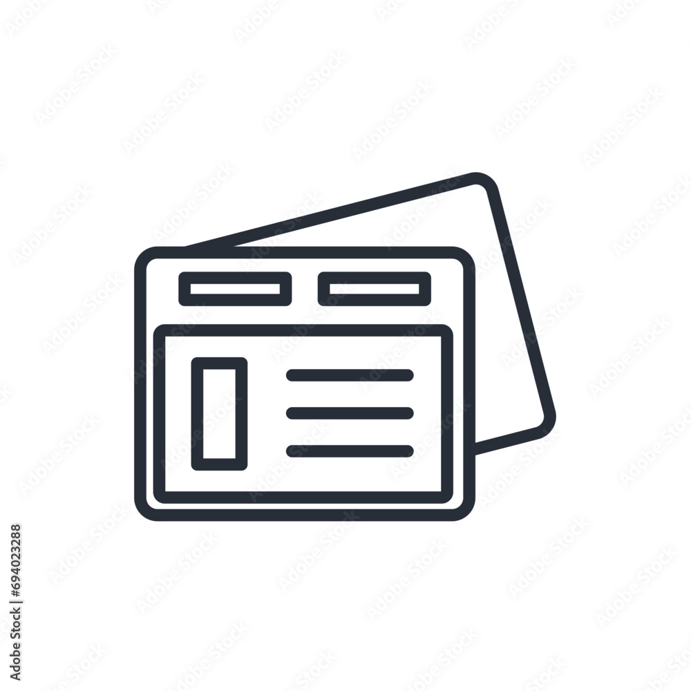Poster website icon. vector.editable stroke.linear style sign for use web design,logo.symbol illustration.