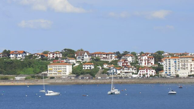 Residential apartment buildings of the Boulevard Thiers on the seaside of Saint-Jean-de-Luz, France