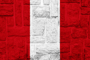 Flag of Republic of Peru on a textured background. Concept collage.