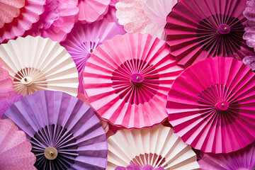 Close up of a Chinese fans, vibrant colours
