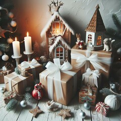 Natural Scandinavian Christmas presents and decorations