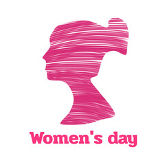 Painting woman face side view for happy women day illustration design
