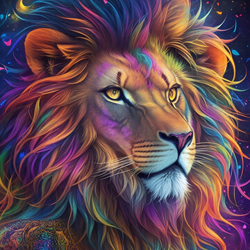 lion head in the sun, lion head, lion head with background, Artistic lion image