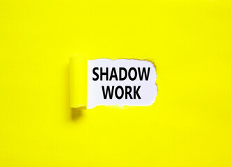 Shadow work psychology symbol. Concept words Shadow work on beautiful white paper. Beautiful yellow paper background. Psychology shadow work concept. Copy space.