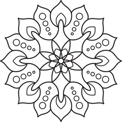 vector abstract floral circular ornament, mandala pattern