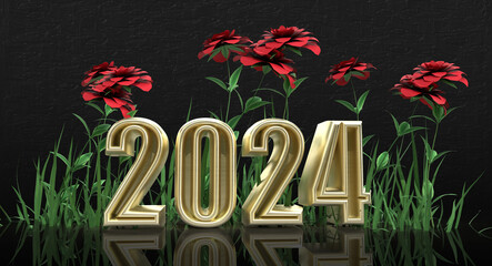 Fototapeta na wymiar The New Year Celebration 2024