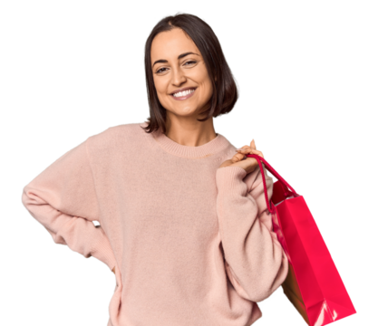 Young Caucasian woman holding heart, symbolizing Valentine's love