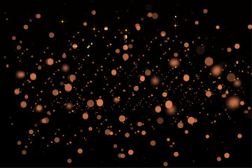 Golden Defocused Lights bokeh Background with sparkles and stars