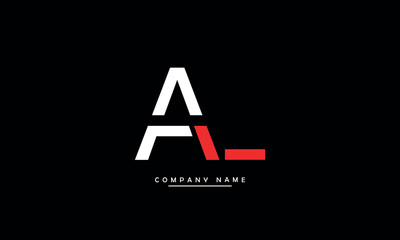 AL, LA, A, L Abstract Letters Logo Monogram