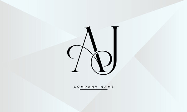 AJ, JA, A, J Abstract Letters Logo Monogram