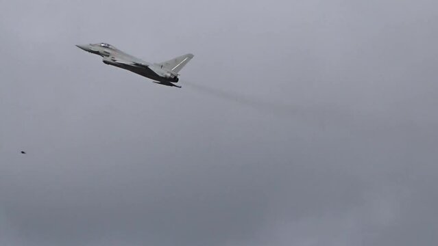 Generic Heavy Fighter Jet Powerful Take Off at Air Base Airport