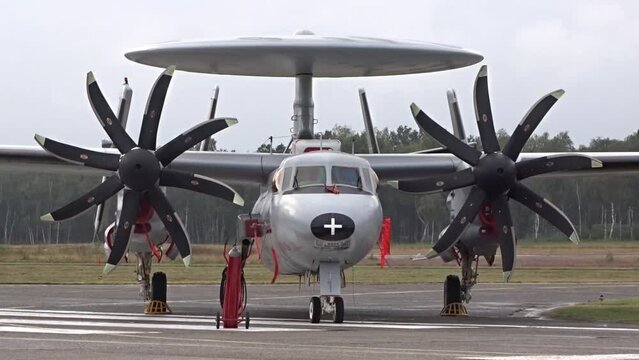 Radar Reconnaissance Surveillance Awacs Aircraft Airplane Plane Stored Parked at Air Base