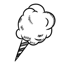 Cotton candy hand drawn