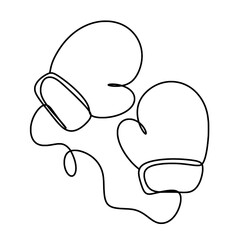 Knitted gloves line art