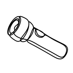 Flashlight one line drawing 