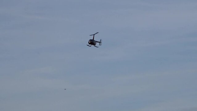 Helicopter approaching the camera head on