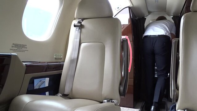 Business Jet Seats Cabin Inside footage