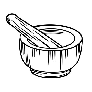 recommend clip art: Mortar and pestle hand drawn 