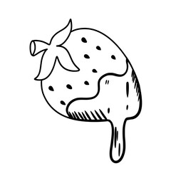 Strawberry dipped hand drawn