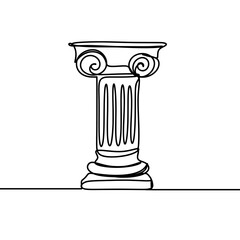 Greek column continuous line drawing 