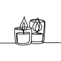 Candle one line drawing 