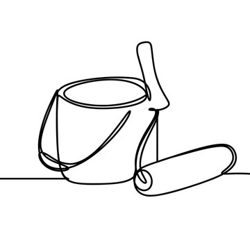 recommend clip art: Paint Roller and Bucket One Line Drawing 