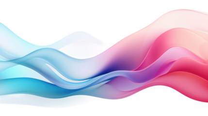 colorful waves isolated from transparent background