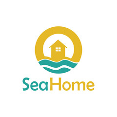 Sea home unique logo design.