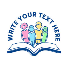 READING TOGETHER LOGO DESIGN TEMPLATE