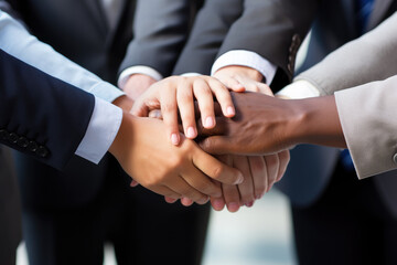 Group of business people putting their hands together, Business putting their hands together in unity ,Ai generated