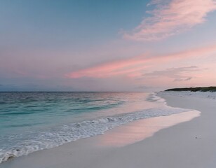 Fototapeta premium pink sunset and white sand beach