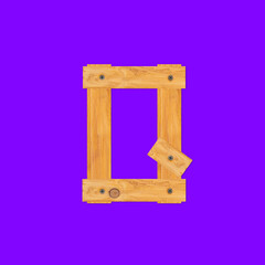 Yellow wooden bars fastened with screws background