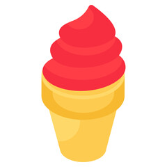 A yummy icon of ice cream cone