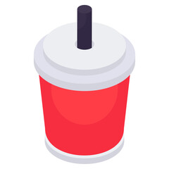An editable design icon of takeaway drink 