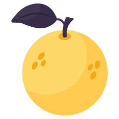 An isometric design icon of tangerine 